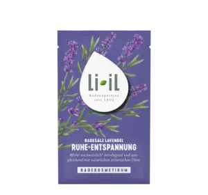 Abbildung des Li-iL Badesalzes Ruhe + Entspannung mit Lavendel