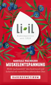 Abbildung des Li-iL Badesalzes Muskel-Entspannung mit Wacholder